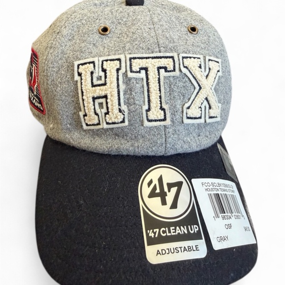 47 Houston Texans Stoney Clover Lane Block Clean Up Adjustable Hat Gray Adult OS